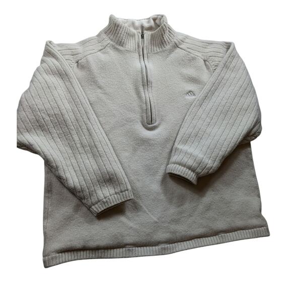Adidas Fleece Sweater Mens Large Ribbed Knit Pullover Athleisure Sweatshirt Mesh - Picture 10 of 14